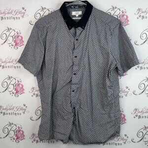 Next button up tshirt collated dotted slim fit Black and White Geometric Shirt